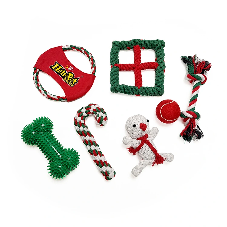 Weihnachtshundseilspielzeug Set