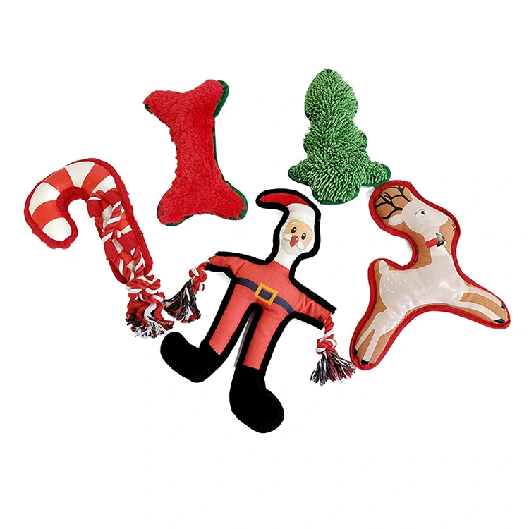 Weihnachtsbaum -Rohr -Hirsch -Weihnachtsmann Hundespielzeug